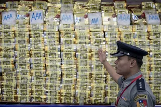 冰毒是缴获毒品中数量最多的，超过28吨。（图取自法新社）