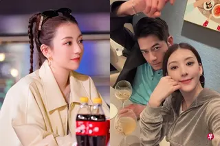 郭富城（右图左）直言非常支持妻子走出舒适圈，所以鼓励方媛（左图）参加中国大陆真人秀《五十公里桃花坞》。 （互联网）