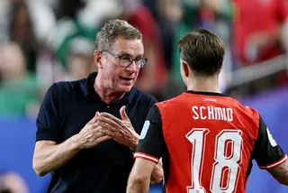 Austria coach Ralf Rangnick (left) said the game’s extraordinary finale should silence any conspiracy theories. — Reuters pic