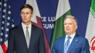 File photo showing Jared Kushner (L) and Steve Witkoff (R) at US-Iran talks at the Buergenstock resort in Obbuergen, near Lucerne, Switzerland (21 June 2026)