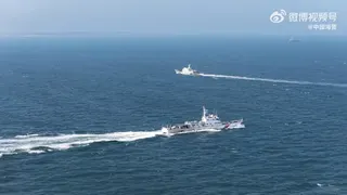 大陸4艘海警船29日進入金門限制水域。（圖／翻攝微博「中國海警」）