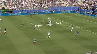 A screengrab of France's attack against Senegal
