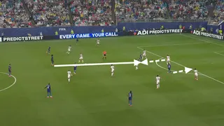A screengrab of France's attacking shape against Senegal
