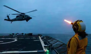 MH-60S「海鷹」直升機檔案照。（路透）