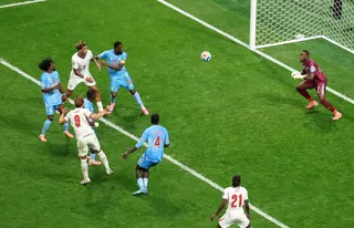 Soccer Football - FIFA World Cup 2026 - Round of 32 - England v DR Congo - Atlanta Stadium, Atlanta, Georgia, U.S. - July 1, 2026
England's Harry Kane scores their first goal REUTERS/Siphiwe Sibeko     TPX IMAGES OF THE DAY