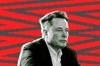 Photo collage of Elon Musk.