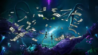 Subnautica 2 - underwater money rain on key art (custom)