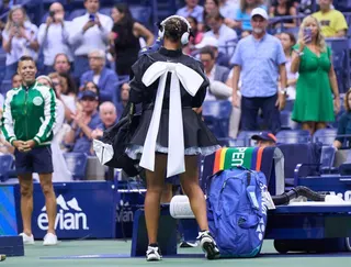 Naomi Osaka's outfit at the 2024 US Open featured a giant bow on her back