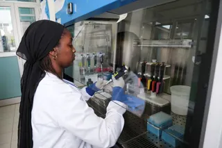 Seynabou Diop works at a station in a laboratory where the hantavirus genome was sequenced from the April 2026 outbreak, at Institut Pasteur in Dakar, Senegal May 19, 2026. REUTERS/Ricci Shryock