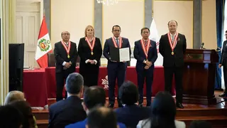 Members of the National Elections Jury (JNE) proclaims Keiko Fujimori as the winner of the presidential runoff