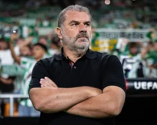 Ange Postecoglou in the dugout for Nottingham Forest last season.