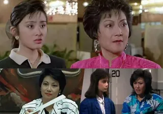 梁珊在《精装追女仔》（上图右）、《富贵逼人》（左下图）和《新扎师兄续集》（右下图右）里演“恶婆”。（互联网）