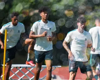 Lucas Herrington and Jordan Bos at training