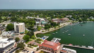Aerial view of Lake Geneva, Wisconsin.