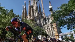 Tour de France stage one goes past Barcelona's Sagrada Familia