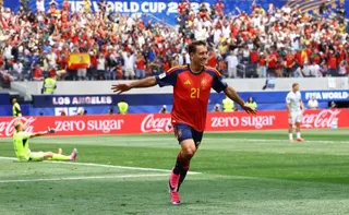 Mikel Oyarzabal reacts.