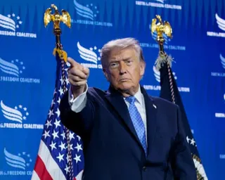 Man points finger