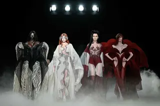 Models presenting creations by Iris Van Herpen for the Women’s Haute Couture Fall/Winter 2026-2027 collection as part of Paris Fashion Week on July 6.