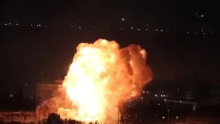 Russian drones and missiles pummel Kyiv on eve of Nato summit – video