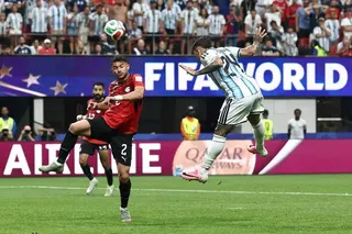 Soccer Football - FIFA World Cup 2026 - Round of 16 - Argentina v Egypt - Atlanta Stadium, Atlanta, Georgia, U.S. - July 7, 2026
Argentina's Enzo Fernandez scores their third goal REUTERS/Amanda Perobelli     TPX IMAGES OF THE DAY