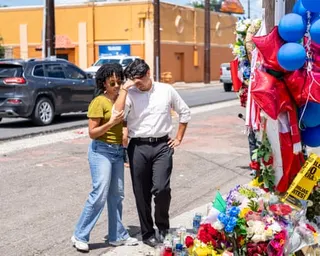 Man at memorial to shooting victim