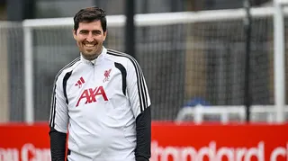 New Liverpool boss Andoni Iraola at the club's training ground