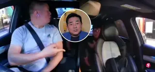 网上疯传一段行车记录仪视频，疑似62岁香港知名歌手吕方（圈图）在乘搭网约车时与司机发生争执，双方一度在车内疯狂飙粗口互骂。 （互联网）