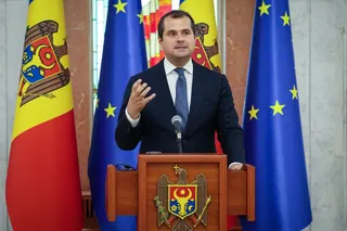 Newly-nominated Moldova's Prime Minister Vasile Tofan addresses the audience during a press conference at the Presidential Palace in Chisinau on July 11, 2026.