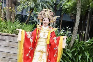 張秀卿「戲說台灣」白沙屯媽祖廟首次授權戲劇拍攝。記者王聰賢／攝影