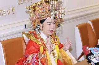 張秀卿「戲說台灣」白沙屯媽祖廟首次授權戲劇拍攝。記者王聰賢／攝影