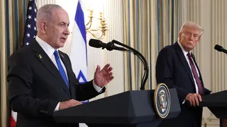 President Trump meets with Israeli Prime Minister Benjamin Netanyahu at the White House in 2025.