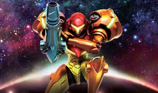 Samus appears in space.