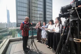 President Tharman Shanmugaratnam speaking at an interview with Singapore media in Kuala Lumpur on July 15.