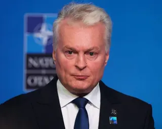 Lithuanian President Gitanas Nausėda delivers a doorstep statement during the 2026 Nato Ankara Summit in Ankara, Turkey.