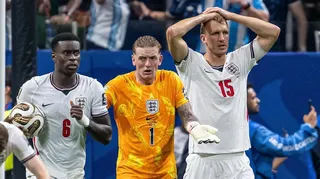 Marc Guehi, Jordan Pickford and Dan Burn