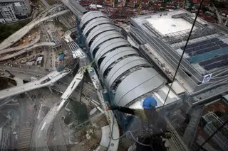 The Bukit Chagar RTS station under construction in Johor Bahru. It is estimated that the RTS Link will add 11.2 million round trips from Singapore to JB in a year.
