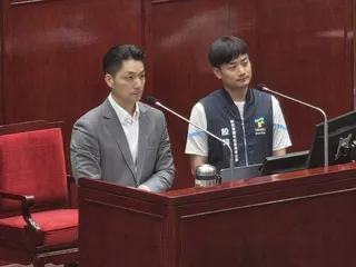 台北市長蔣萬安(左)下午赴議會施政報告。記者楊正海／攝影