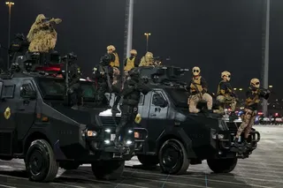 Members of the Saudi special forces perform during a military parade in preparation for the annual Hajj pilgrimage, in the Muslim holy city of Mecca, Saudi Arabia, Thursday, May 21, 2026. (AP Photo/Altaf Qadri)
