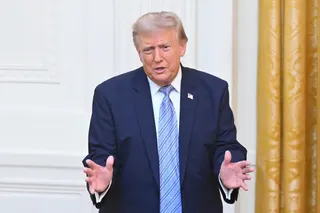 US President Donald Trump gestures at the White House in Washington on Thursday after a national address focusing heavily on US election security. Photo: AP