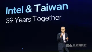 圖為英特爾前執行長季辛格2024年出席台北國際電腦展並發表主題演講。（中央社檔案照片）