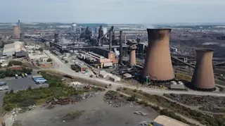 2026年7月16日，英格蘭斯肯索普，英國鋼鐵位於斯肯索普的廠區鳥瞰圖