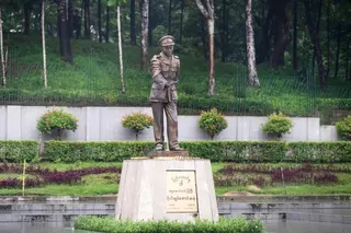 A statue of Myanmar’s independence General Aung San is seen at Bogyoke Aung San Park in Yangon on July 16, 2026. — AFP pic