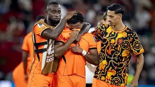 Justin Kluivert is consoled after he missed a penalty for the Netherlands in the penalty shootout against Morocco