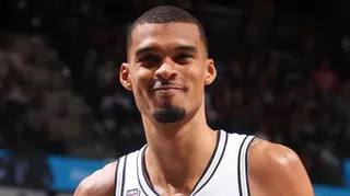 San Antonio Spurs star Victor Wembanyama smiling