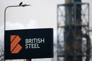 The sign outside British Steel’s Scunthorpe plant in north Lincolnshire, England. Photo: AFP
