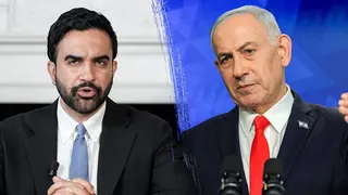 Zohran Mamdani and Benjamin Netanyahu in side by side photos