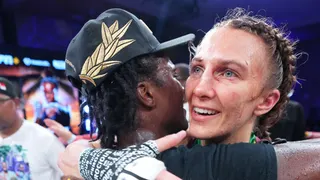 Tiara Brown hugs Hannah Rapp after their fight in June 2026