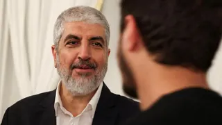 File photo showing former Hamas political bureau chief Khaled Meshaal in Doha, Qatar (2 August 2024)