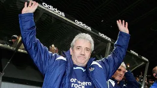 Keegan acknowledges the crowd on his return as Newcastle United manager in 2008