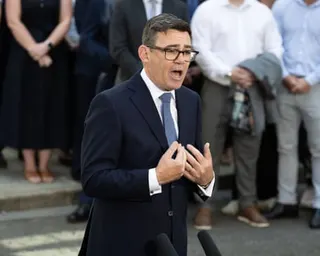 Andy Burnham makes his first speech as UK prime minister in Downing Street on Monday